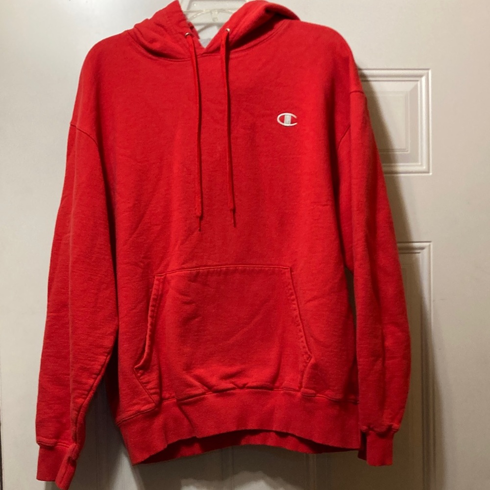 Champion Men's Vibrant Red Hoodie L